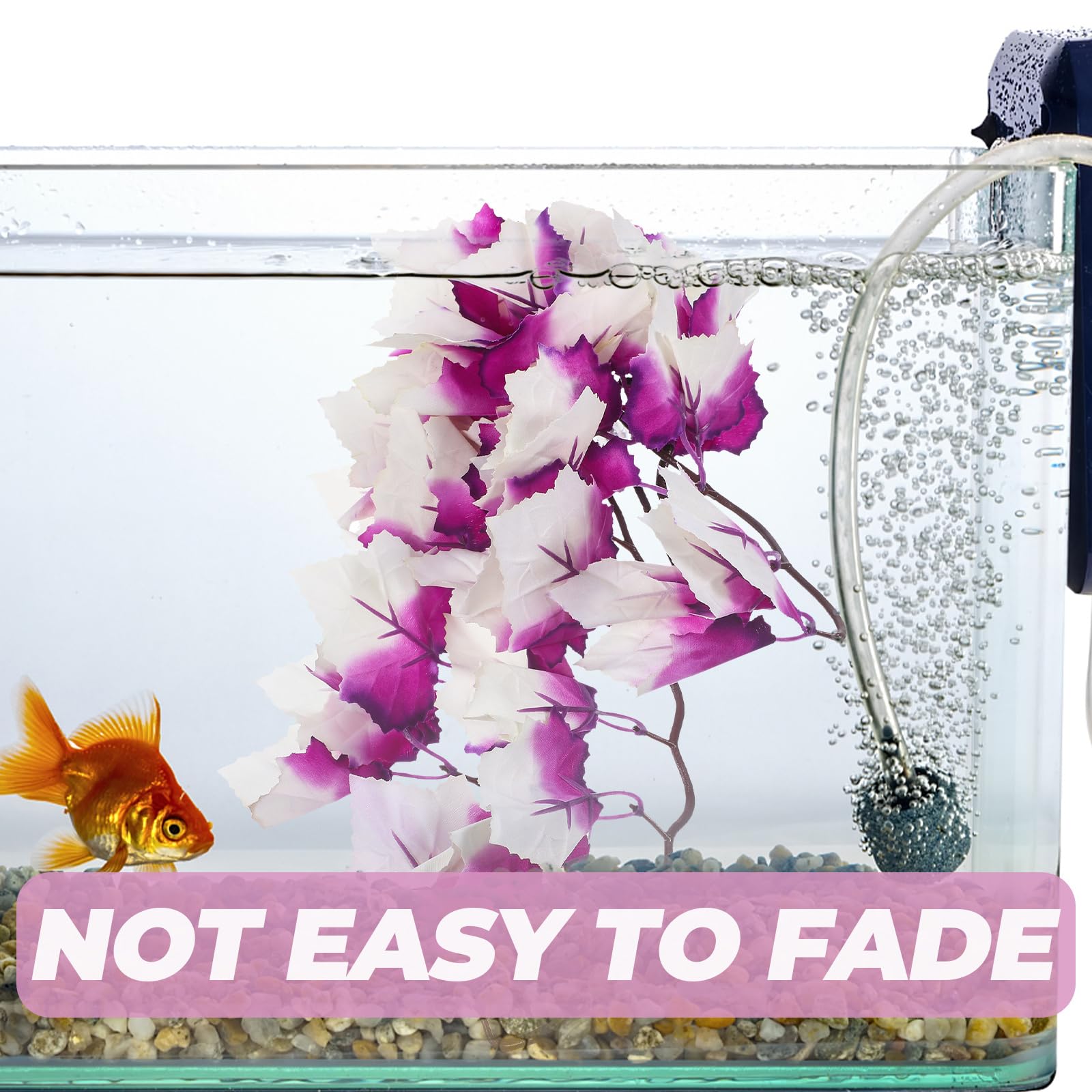 iplusmile Artificial Reptile Plants - Hanging Silk Terrarium Plants with Suction Cups, Habitat Decor for Bearded Dragons, Lizards, Geckos, Snakes & Amphibians (Purple) - Perfect for Vivarium, Terrarium & Reptile Tank Decoration