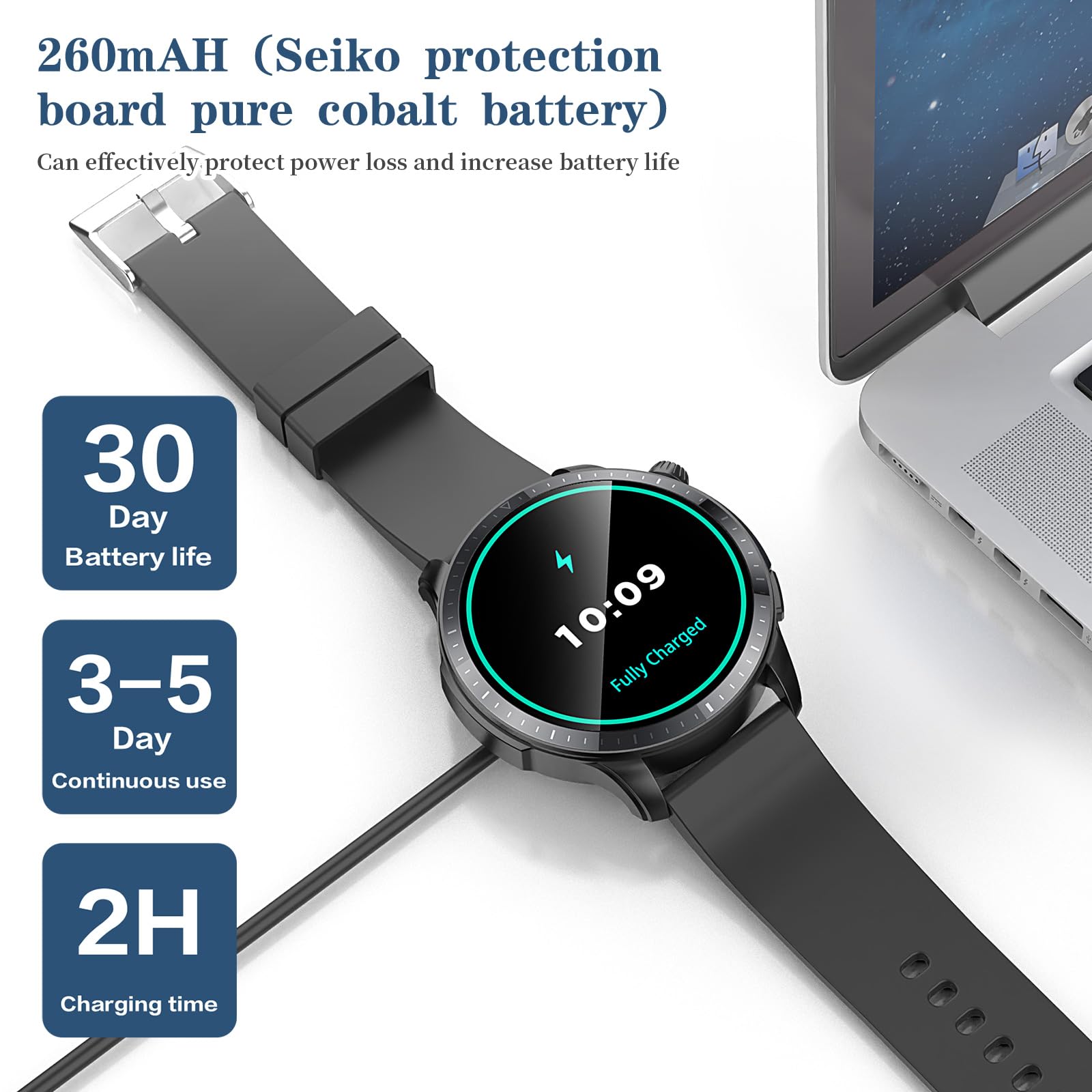 EarlySincere Smart Watch with Call Function - 1.39
