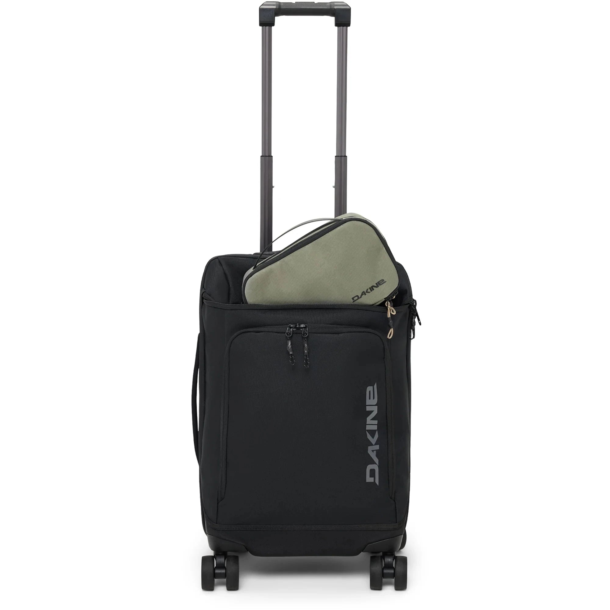 Dakine Split 4 Wheel Carry On Luggage 48L Black - Lightweight Spinner Suitcase for Air Travel, Business Trips & Weekend Getaways