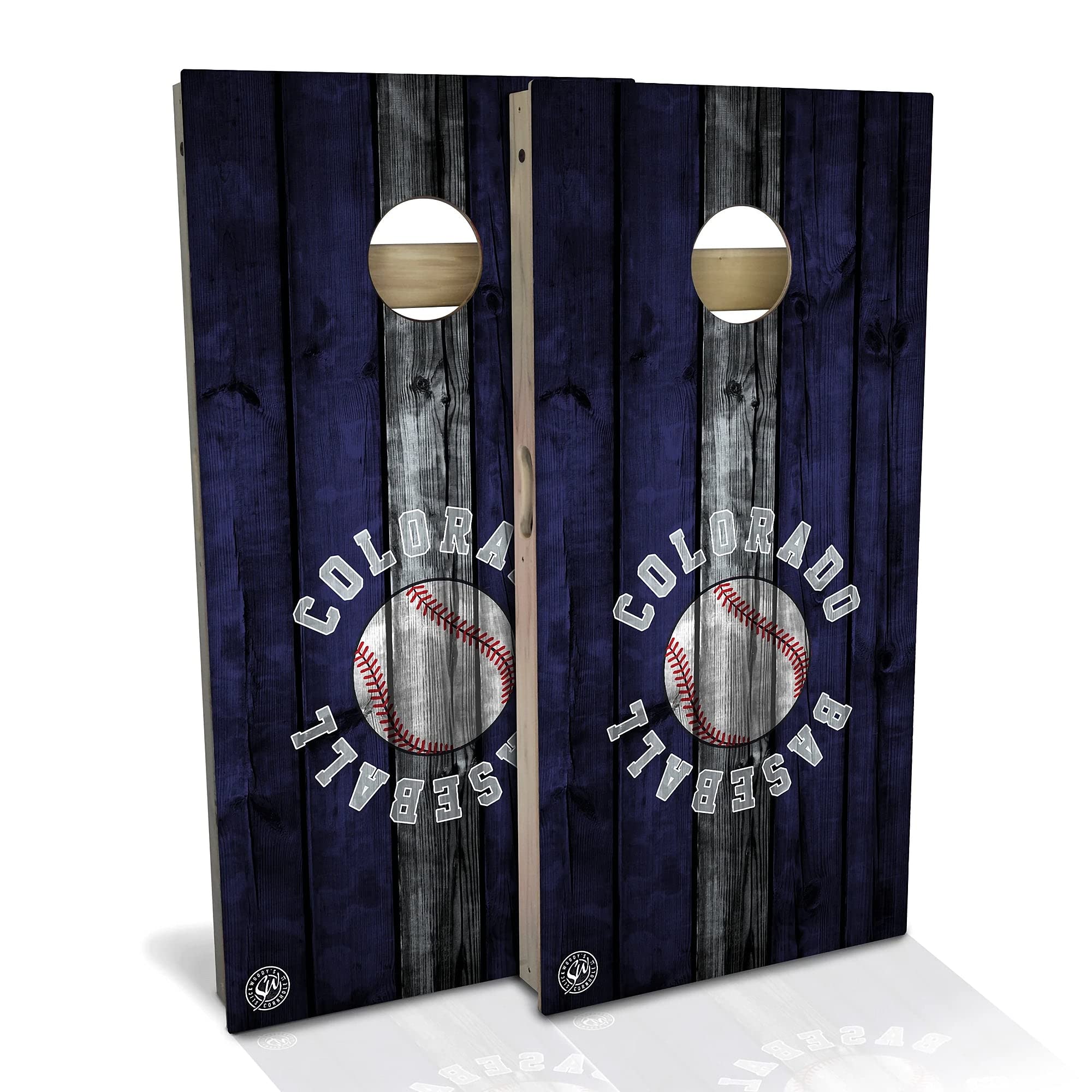 Colorado City Themed Cornhole Game Set - 2 Wooden Boards & 8 Bean Bags - Outdoor Lawn Games for Backyard, Tailgating, and Parties - Multiple Sizes & Accessories Included