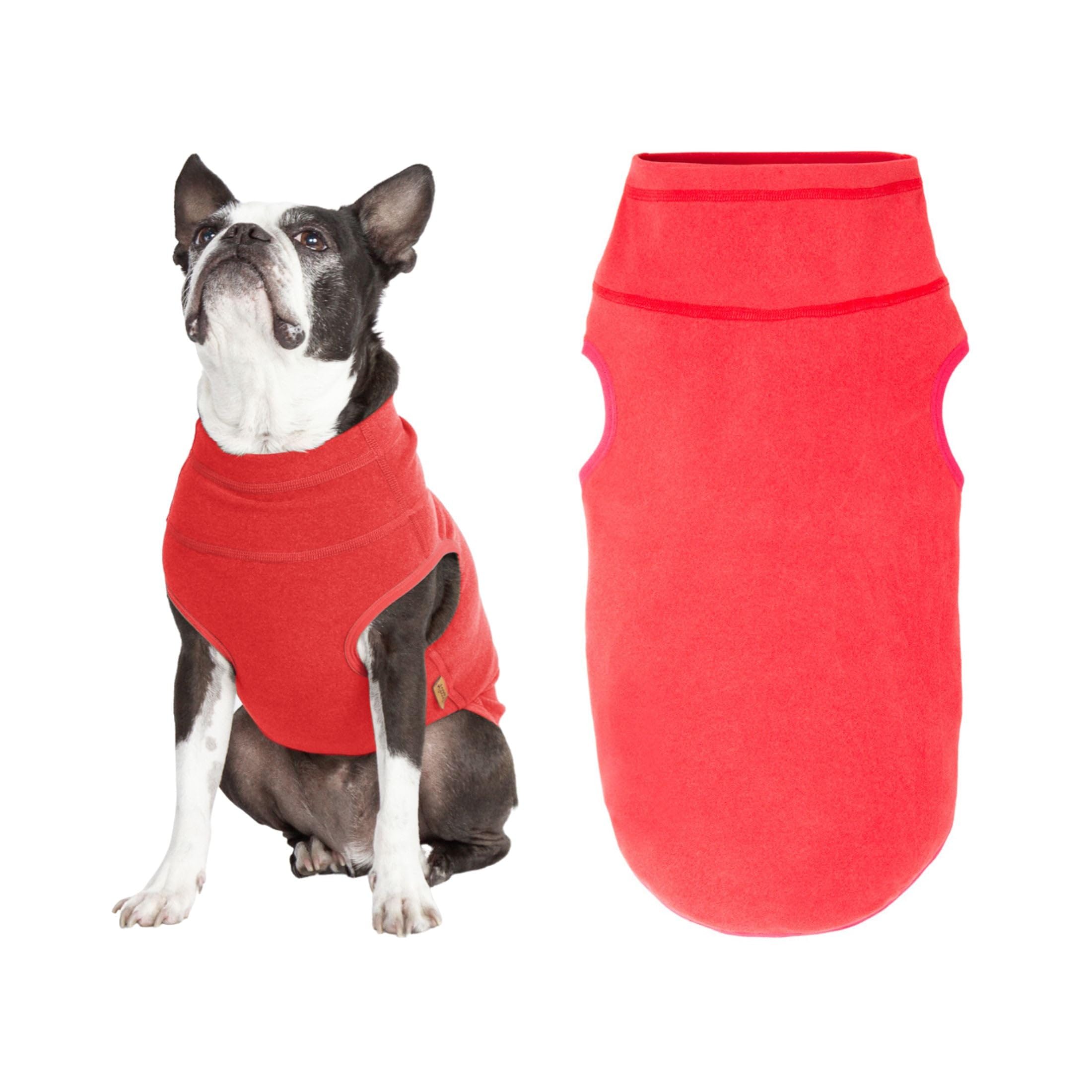 Gooby Microfiber Stretch Fleece Vest Dog Sweater - Warm Pullover Fleece Jacket for Small to Large Dogs (Tomato Red, 5X-Large) - Perfect for Winter Walks, Outdoor Adventures & Cold Weather Protection