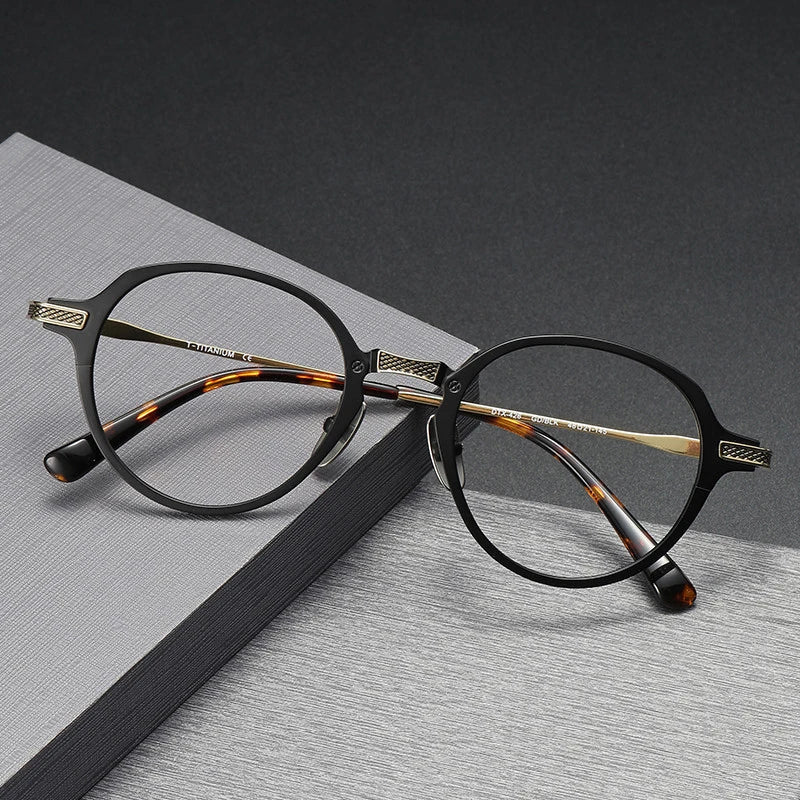 Stylish Unisex Black Titanium Eyeglasses - Oval & Round Full Rim Frames 55426 | Perfect for Work, Reading & Everyday Fashion