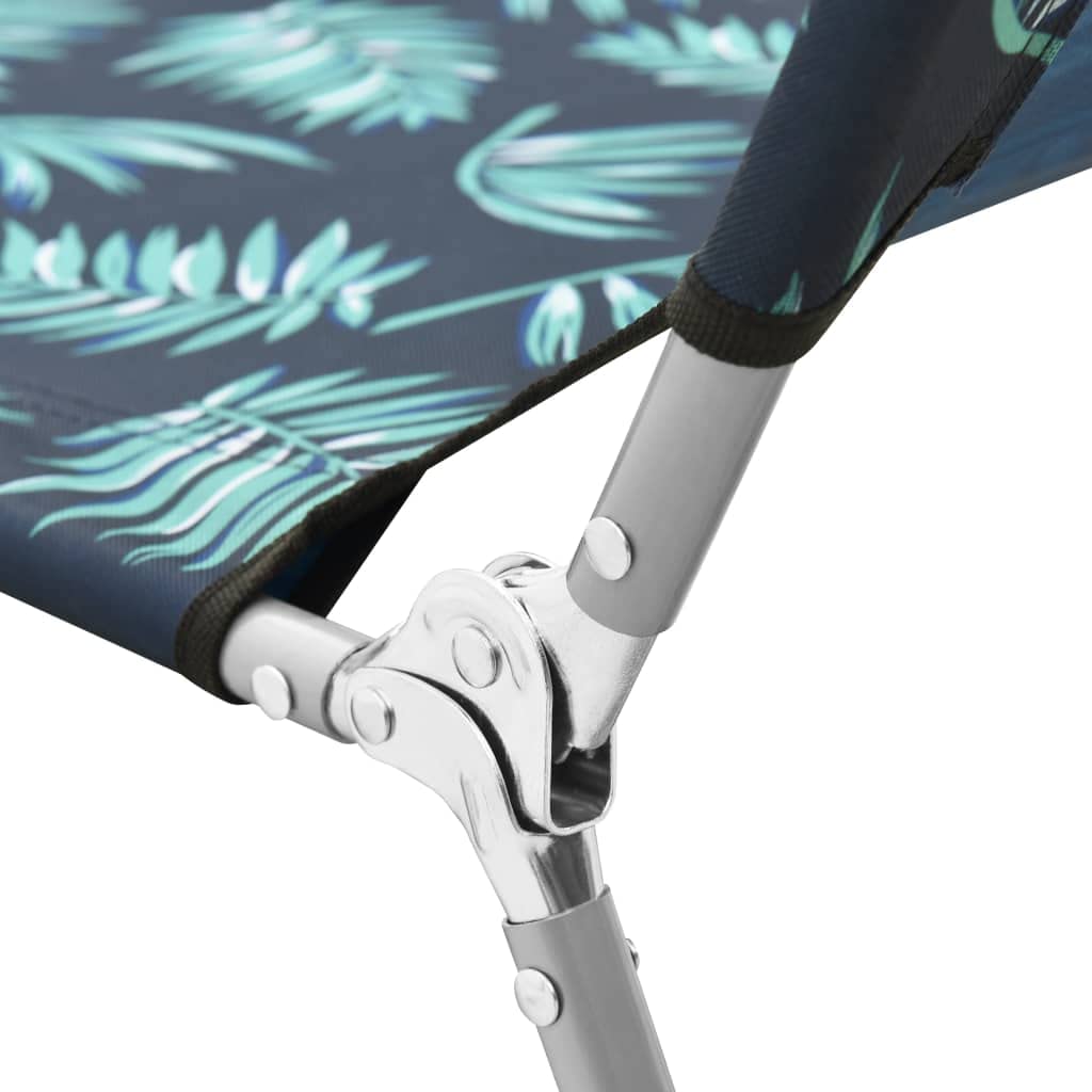 Portable Folding Sun Lounger Chair - Outdoor Poolside Lounge Chair with Steel Frame & Fabric Leaves Print - Perfect for Backyard, Deck, Beach, and Patio Relaxation