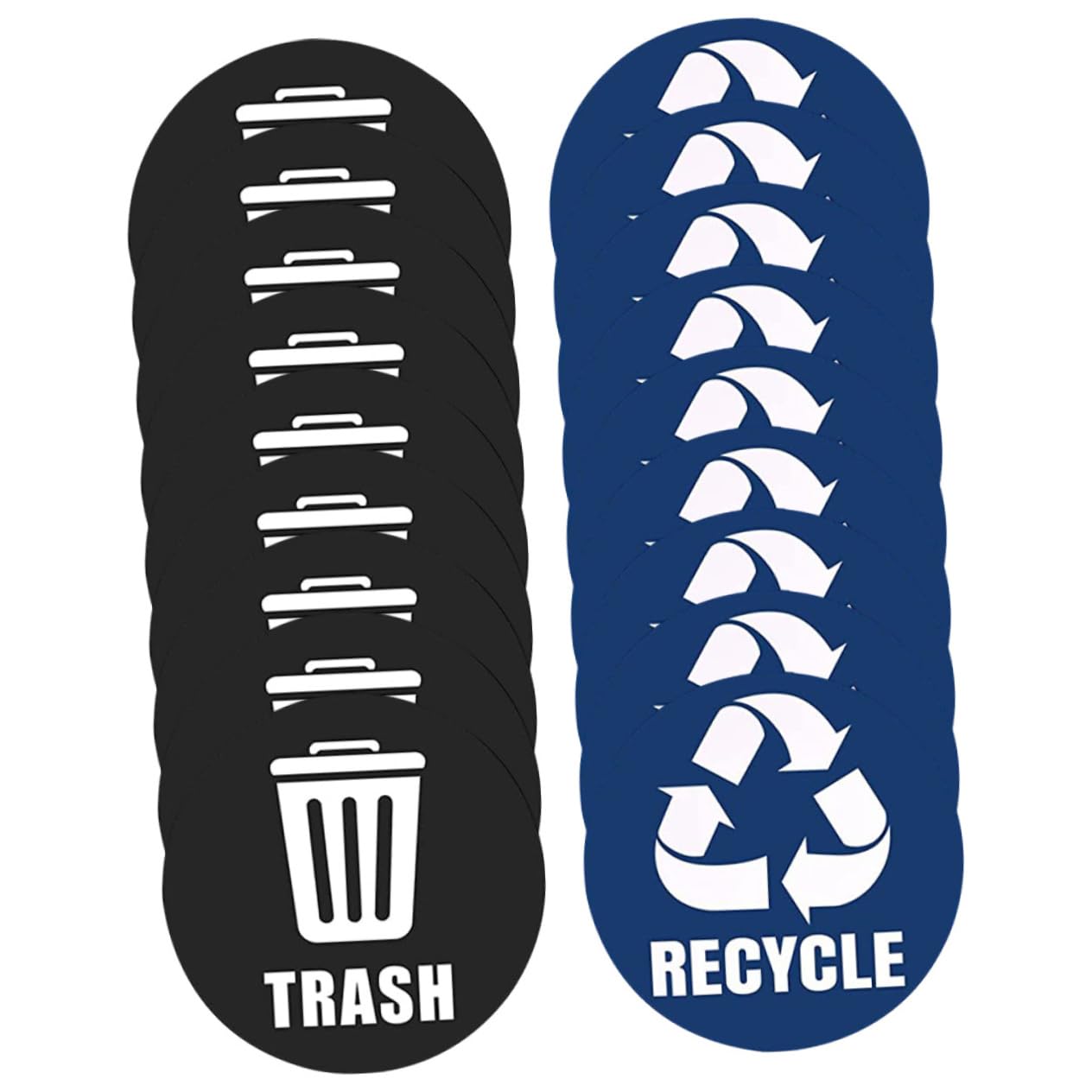 NUOBESTY Recycle & Trash Decal Sticker Set - PVC Waste Sorting Labels for Home & Office Trash Cans - Perfect for Kitchen, Bathroom & Classroom Recycling Bins