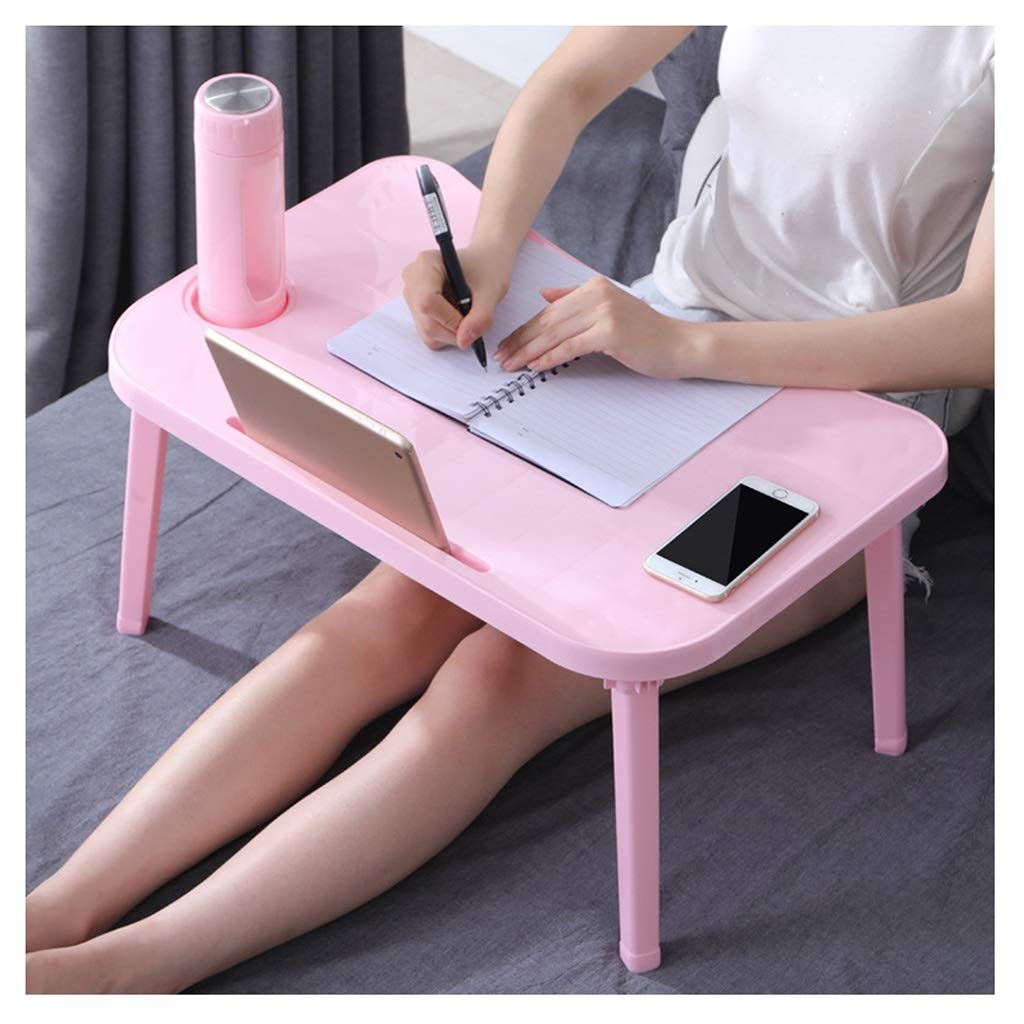 Adjustable Portable Folding Laptop Desk - Ergonomic Standing Desk for Bed, Sofa & Office - Lightweight Breakfast Tray & Notebook Stand - Perfect for Work, Study & Dining (Pink)