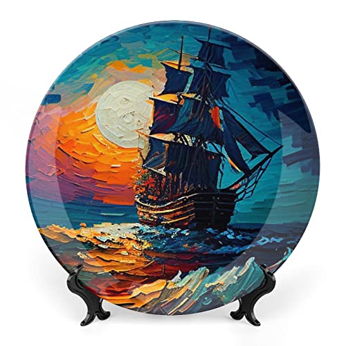 Nautical Ship Night View Painting