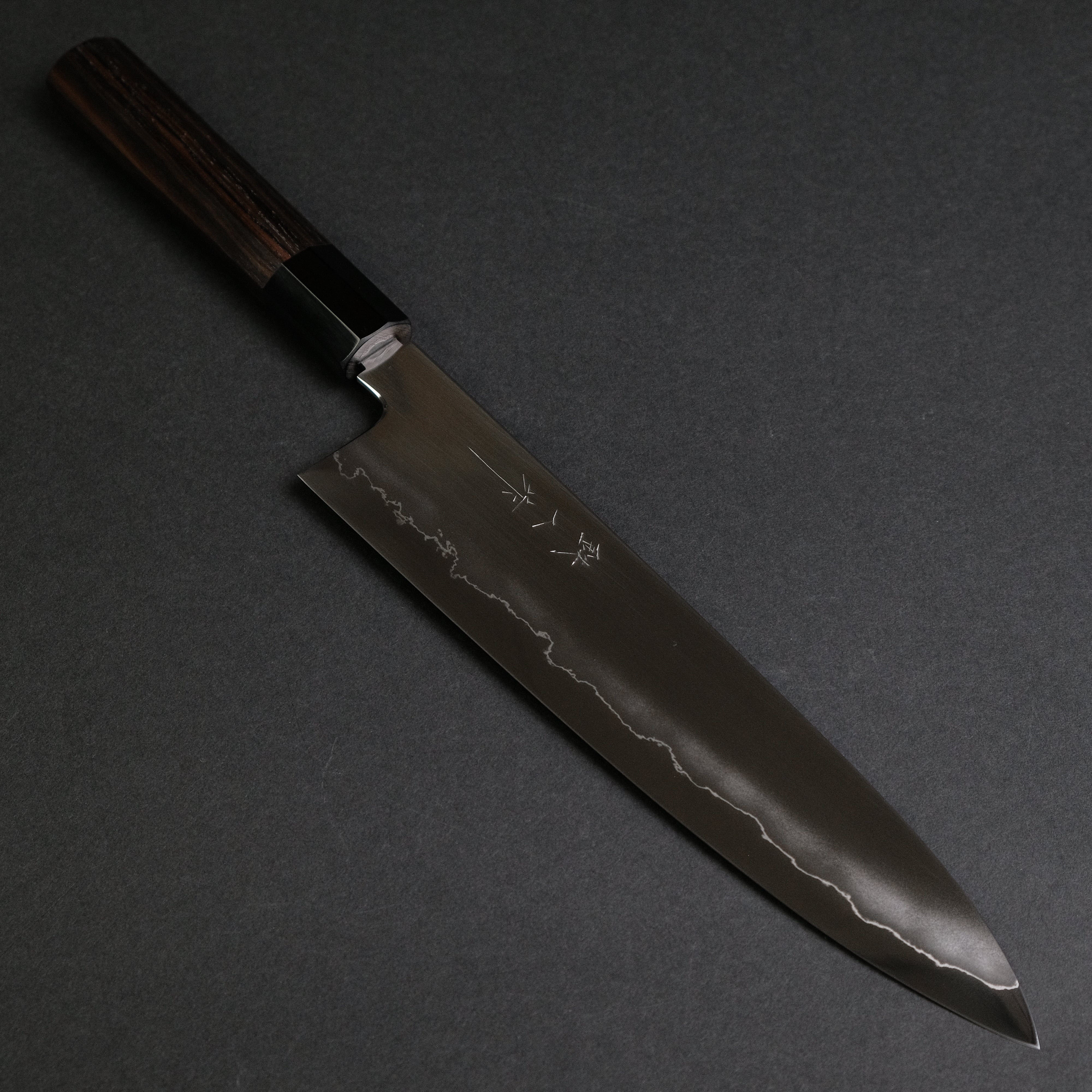 Tetsujin Silver #3 Ukiba Gyuto 240mm Japanese Chef Knife with Taihei Makassar Ebony Handle - Perfect for Sushi, Meat Cutting & Professional Kitchen Use
