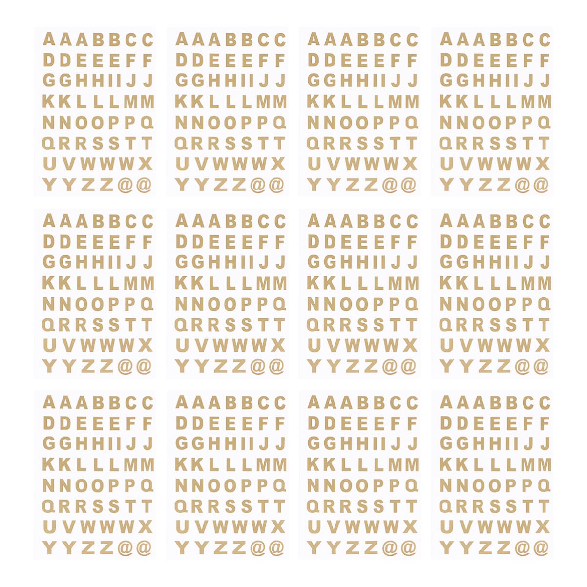 EXCEART 25 Sheets Gold Hot Stamping Alphabet Stickers - Self-Adhesive English Letter Decals for Scrapbooking, Journaling & DIY Crafts - Perfect for Notebooks, Planners, Cards & Gift Decorations