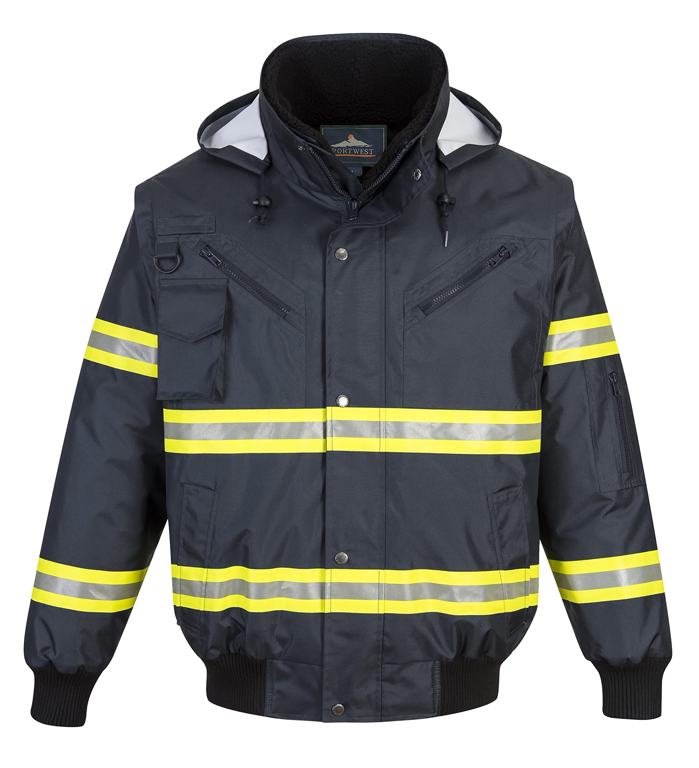 Portwest Men's F126 Work Jacket - Durable & Water-Resistant for Outdoor Work & Construction | Heavy Duty Safety Wear for Laborers & Builders