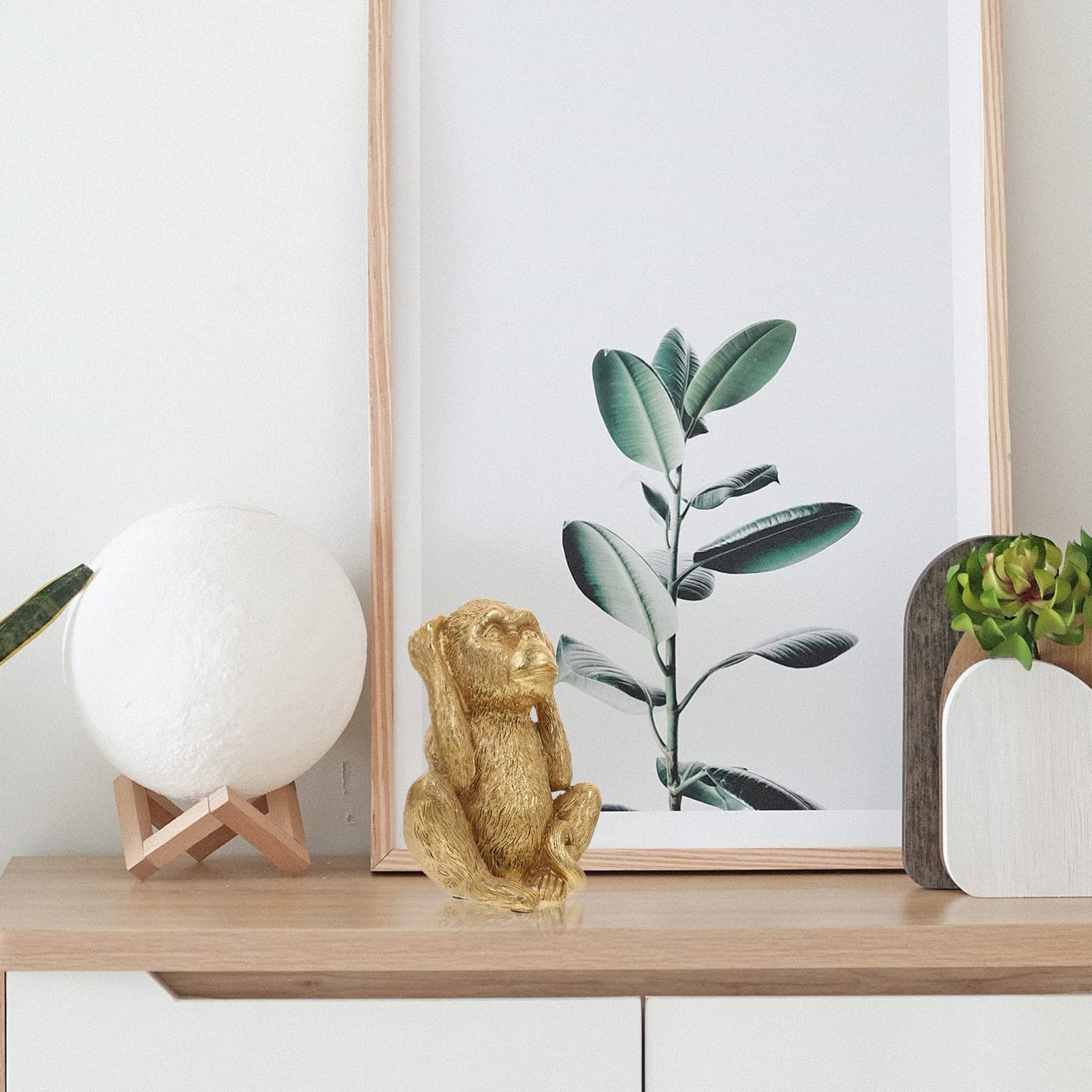 Yardwe 3 Wise Monkeys Statue - Resin See No Evil Hear No Evil Speak No Evil Figurine - Home Office Desk Decor Sculpture - Perfect for Zen Decor, Meditation Spaces & Gift Giving
