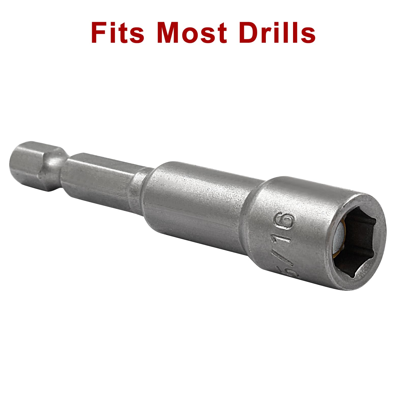 10 Pcs 5/16 Inch (8mm) Hex Nut Driver Magnetic Extension Socket Drill Bit Set - Quick-Change Power Nut Driver Bits with Hex Shank for Electric Drills - Perfect for Automotive Repairs, DIY Projects & Home Improvement Tasks