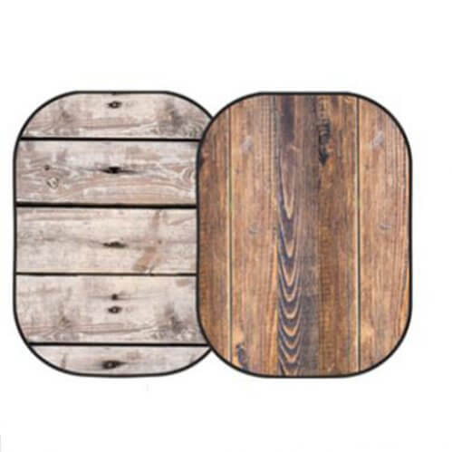1.5x2.1m Reversible Collapsible Printed Backdrop with Wooden Boards - Photography Studio Background, Video Shoot, Party Decor - Clearance Sale