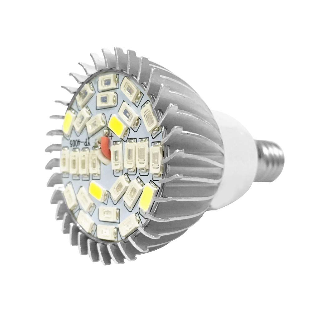 28W Full Spectrum LED Grow Light Bulb for Indoor Plants, Flowers, Hydroponic Vegetables - E14 Base Plant Growing Lamp for Home Garden, Greenhouse & Seed Starting - Energy Efficient 28W LED Grow Light