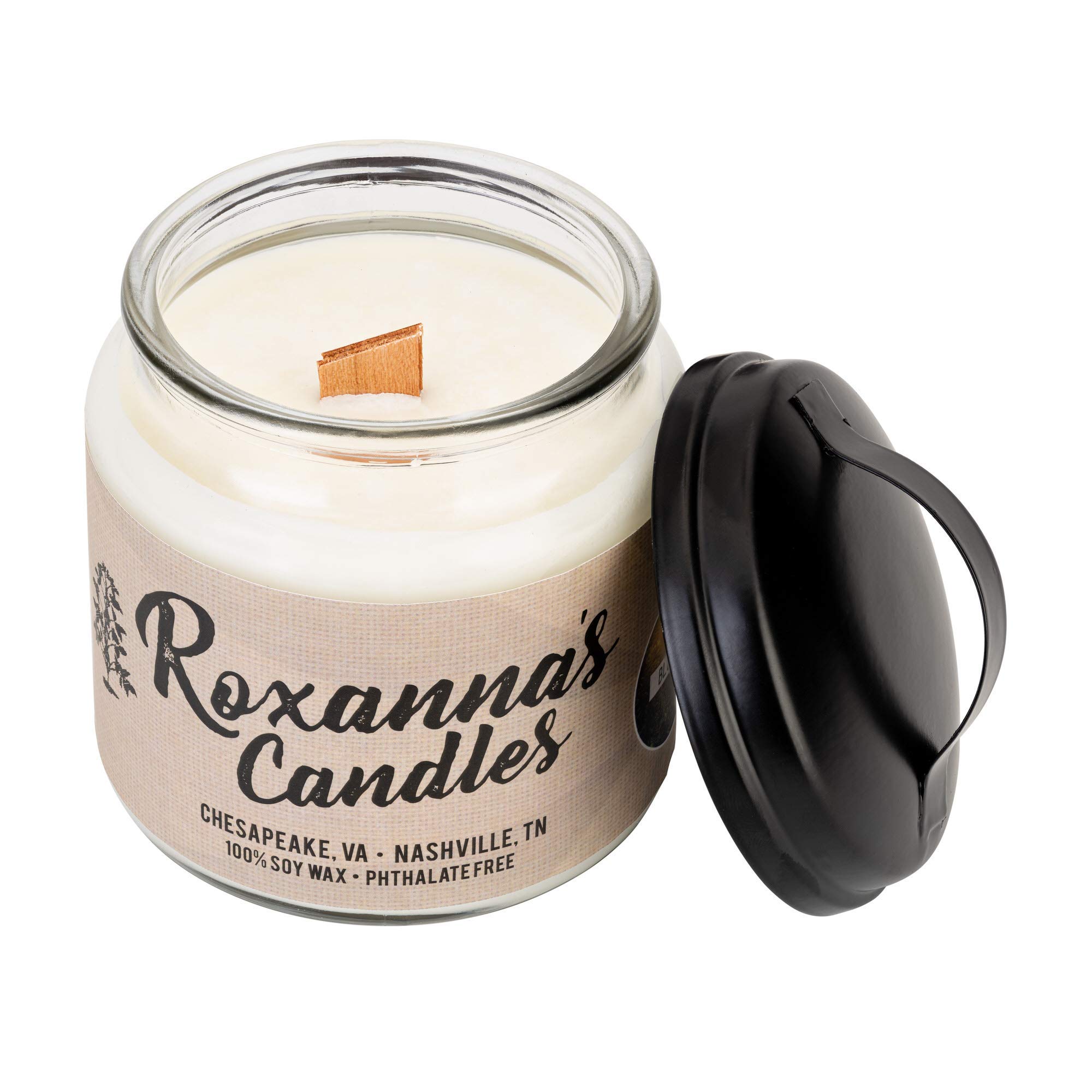 Artisan Handcrafted 16oz Soy Wax Candle with Wooden Wick - Egyptian Amber Scent, Phthalate-Free & Clean Burning | Made in Nashville, TN | Perfect for Home Relaxation, Spa Days & Romantic Ambiance