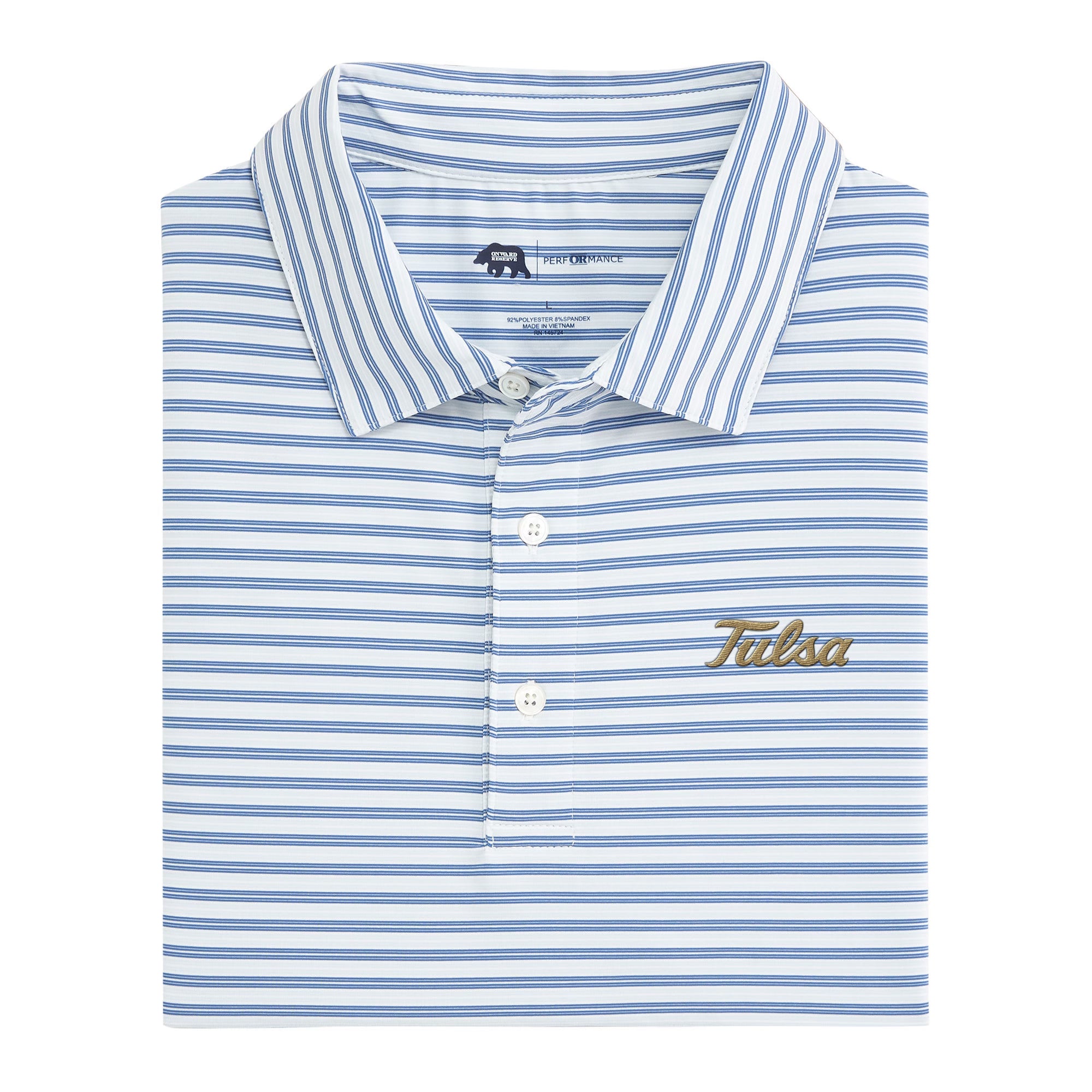 Wedge Stripe Tulsa Performance Polo Shirt for Men - Breathable Moisture-Wicking Golf & Casual Wear