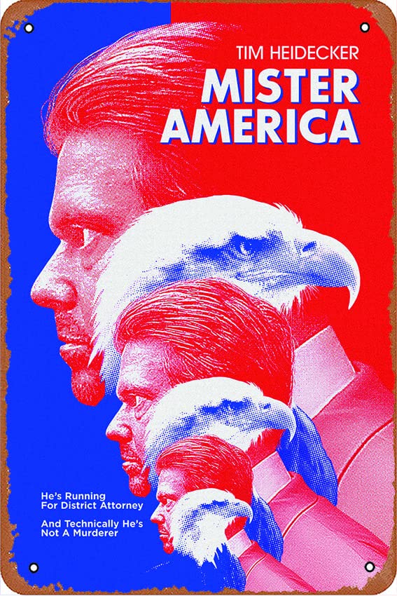 Vintage Mister America Movie Poster Metal Tin Sign - 12x8 Inch Retro Wall Art for Home, Bar & Cafe Decor - Perfect for Man Cave, Themed Parties & Vintage Collectibles