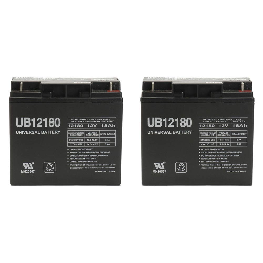 Universal Power Group 12V 18Ah Replacement Battery for APC RBC7-2 - Compatible with UPS Systems, Backup Power Supplies (2-Pack) - Ideal for Home Office, Server Rooms & Emergency Power Backup