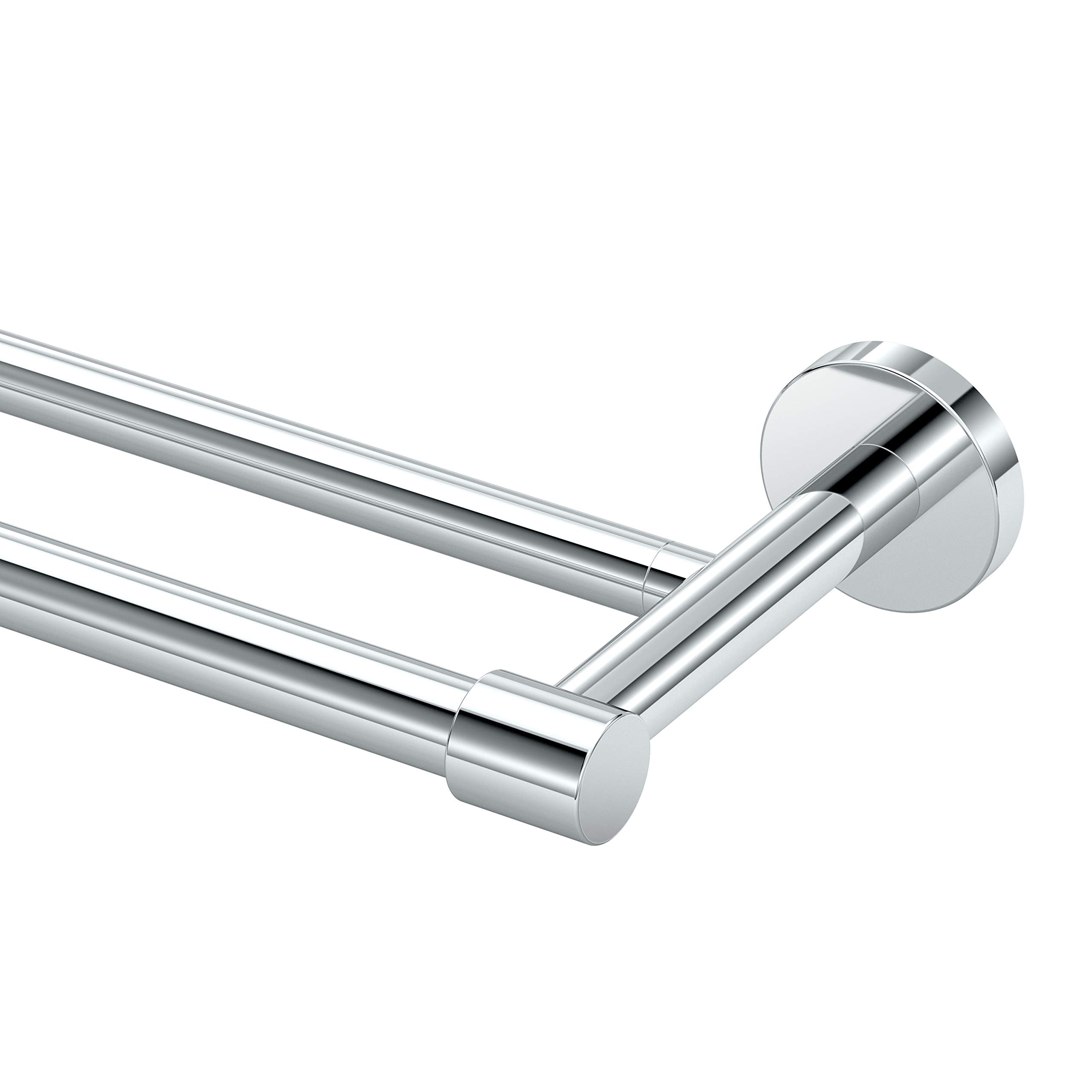 Gatco 4664 Reveal 24-Inch Chrome Double Towel Bar - Wall Mounted Bathroom Towel Holder Rack for Bath, Spa & Guest Room | Durable & Stylish Bath Accessory