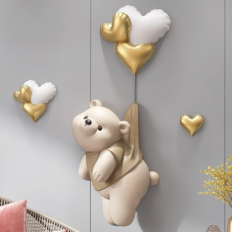 Cute Teddy Bear Wall Decor - Adorable Bear Wall Hanging for Nursery, Kids Room & Home Decoration | Perfect for Baby Showers, Birthday Gifts & Cozy Bedroom Aesthetics