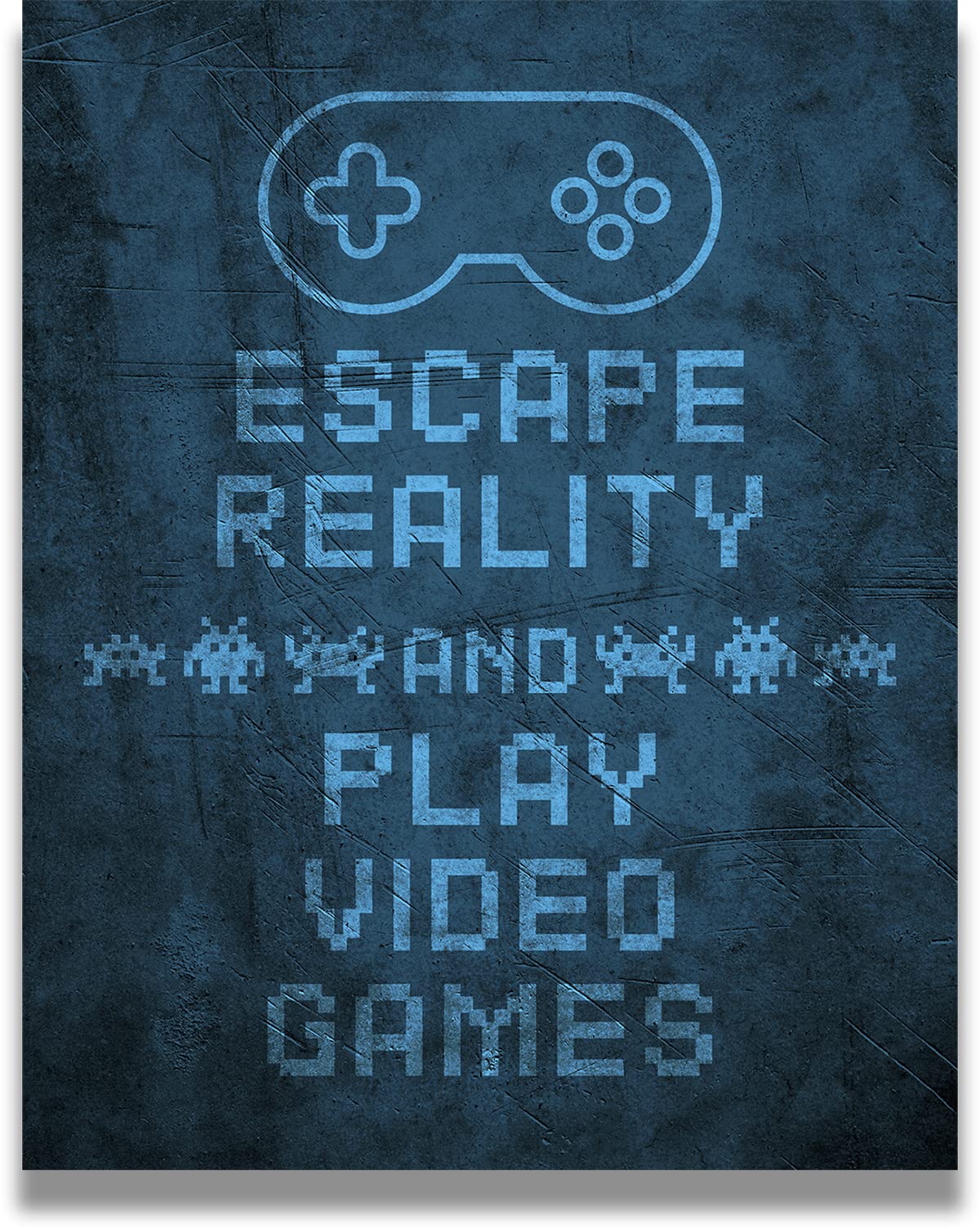 Escape Reality Gaming Wall Art - 11x14 Unframed Print for Video Gamers Room Decor, Birthday Party & Gifts | Perfect for Game Room, Man Cave & Gamer Gifts
