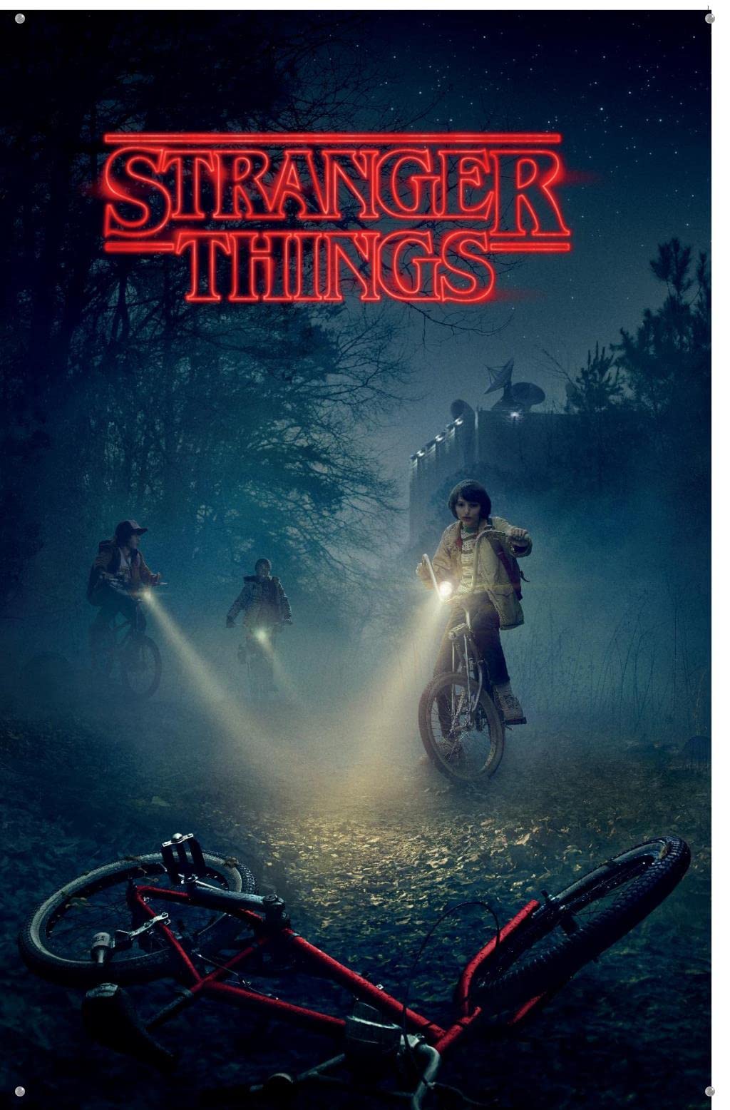 Stranger Things Netflix Wall Poster with Push Pins - 24x36 Inch TV Show Decor for Bedroom, Living Room & Office - Perfect Gift for Fans