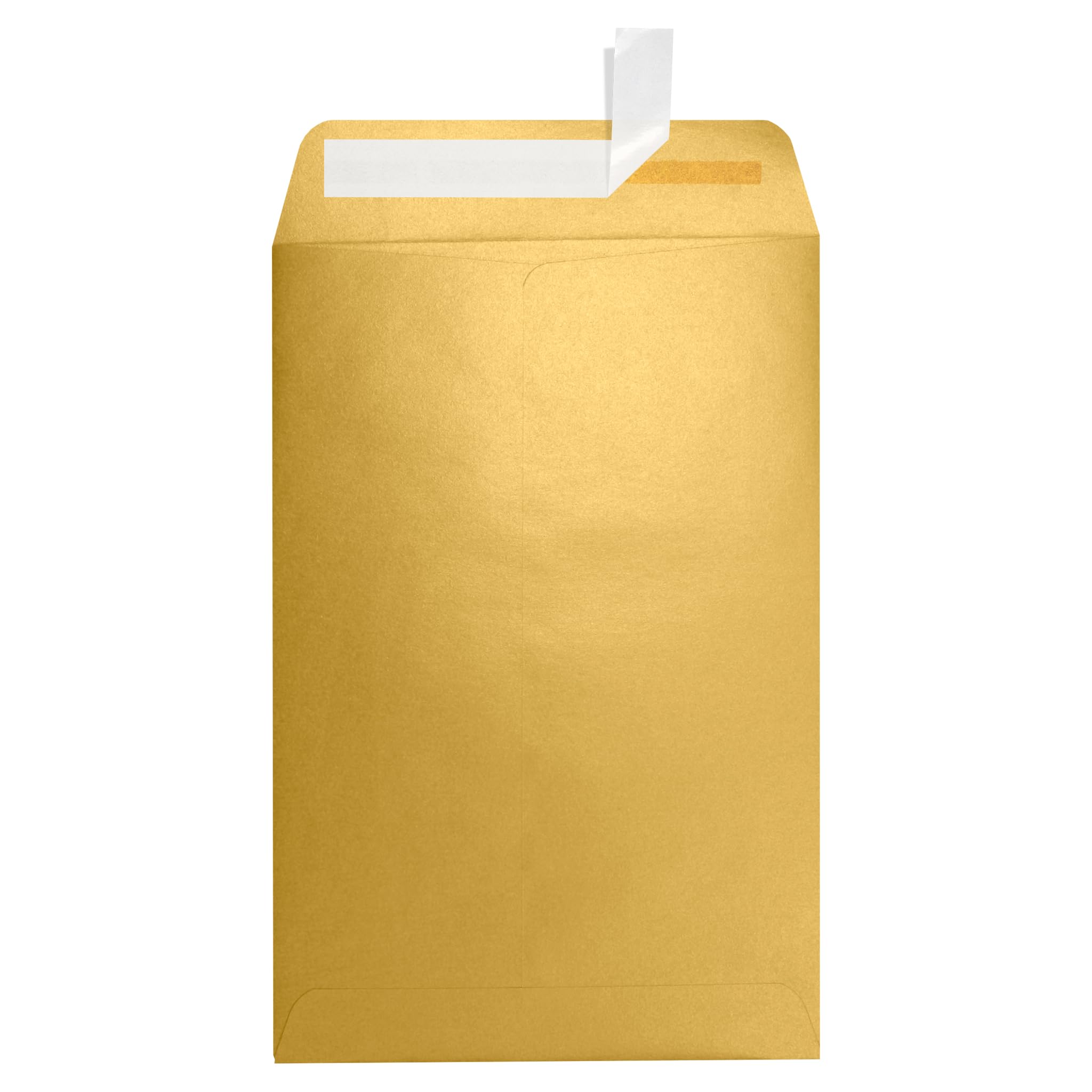 LUXPaper 6 x 9 Inch Open End Envelopes - Self Seal Peel & Press Closure, Gold Metallic Finish, 80lb Text Weight (Pack of 250) - Perfect for Wedding Invitations, Business Correspondence & Greeting Cards