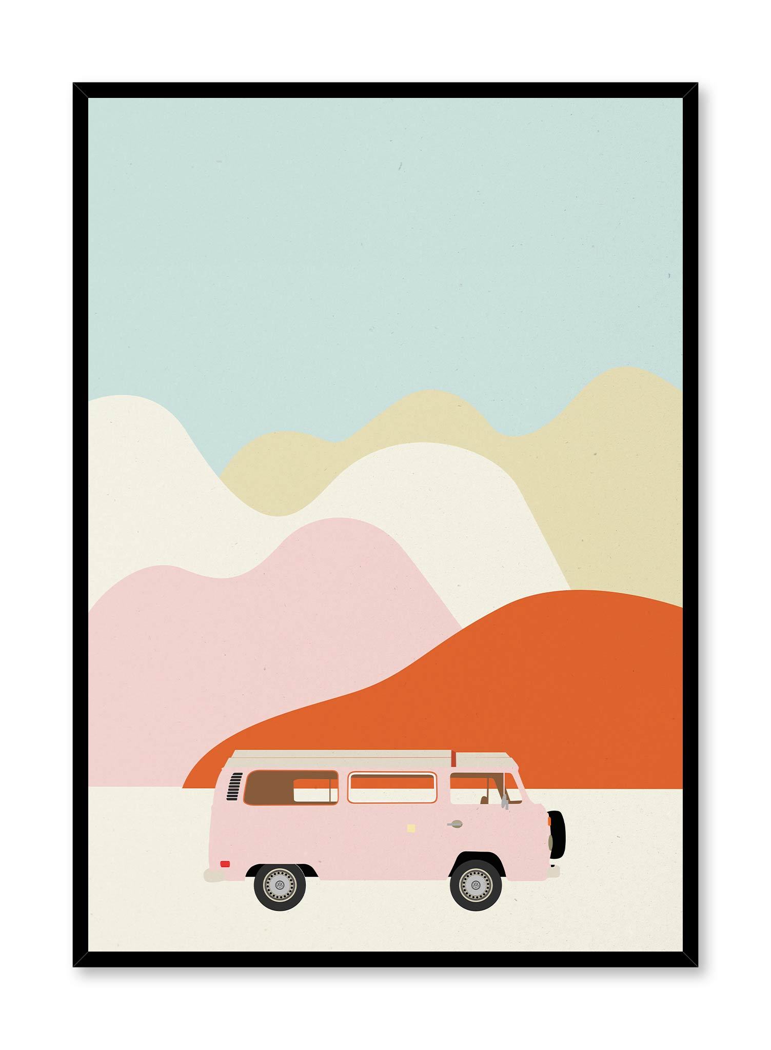 Psychedelic Road Trip Poster - Vibrant Retro Travel Wall Art for Bedroom, Living Room & Office Decor