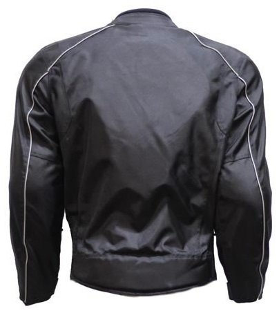 Men's Reflective Piping Black Armored Motorcycle Jacket - High Visibility Safety Riding Gear for Night & Urban Commuting