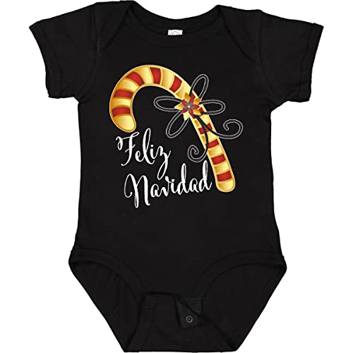 Inktastic Feliz Navidad Red and Gold Candy Cane Baby Bodysuit - Christmas Holiday Outfit for Infants & Newborns - Perfect for Family Photos, Holiday Parties & Festive Celebrations
