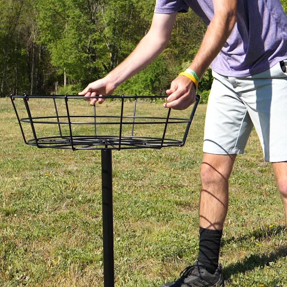 MVP Disc Sports Black Hole Pro 24-Chain Portable Disc Golf Basket Target - Practice & Tournament Disc Golf Equipment for Backyard, Park & Professional Play