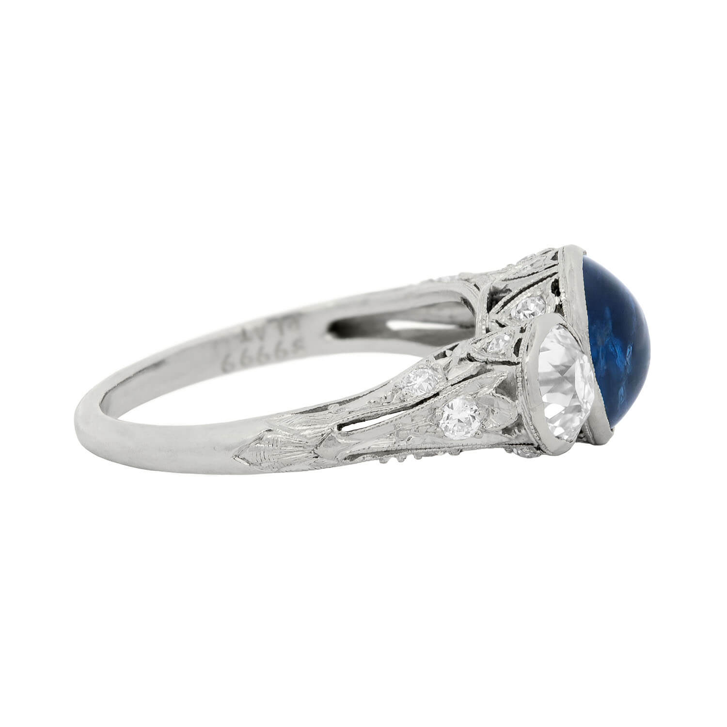 Exquisite Edwardian 3 Stone Platinum Ring with 1.50ct Sapphire & 1ctw Mine Cut Diamonds - Vintage Engagement Ring, Anniversary Gift for Her, Wedding Jewelry