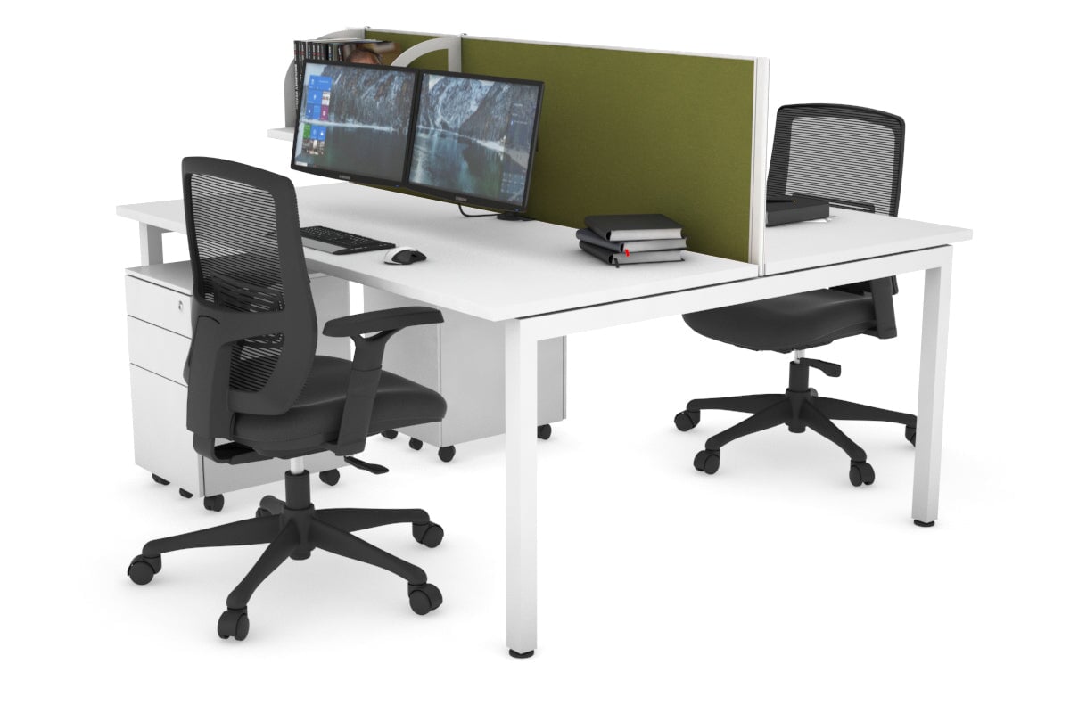 Quadro Square Legs 2 Person Office Workstation Desk [63