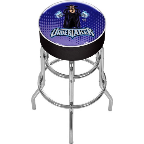WWE Kids Undertaker Themed Padded Swivel Bar Stool - Adjustable Height Wrestling Chair for Boys & Girls - Perfect for Bedroom, Game Room & WWE Fan Decor