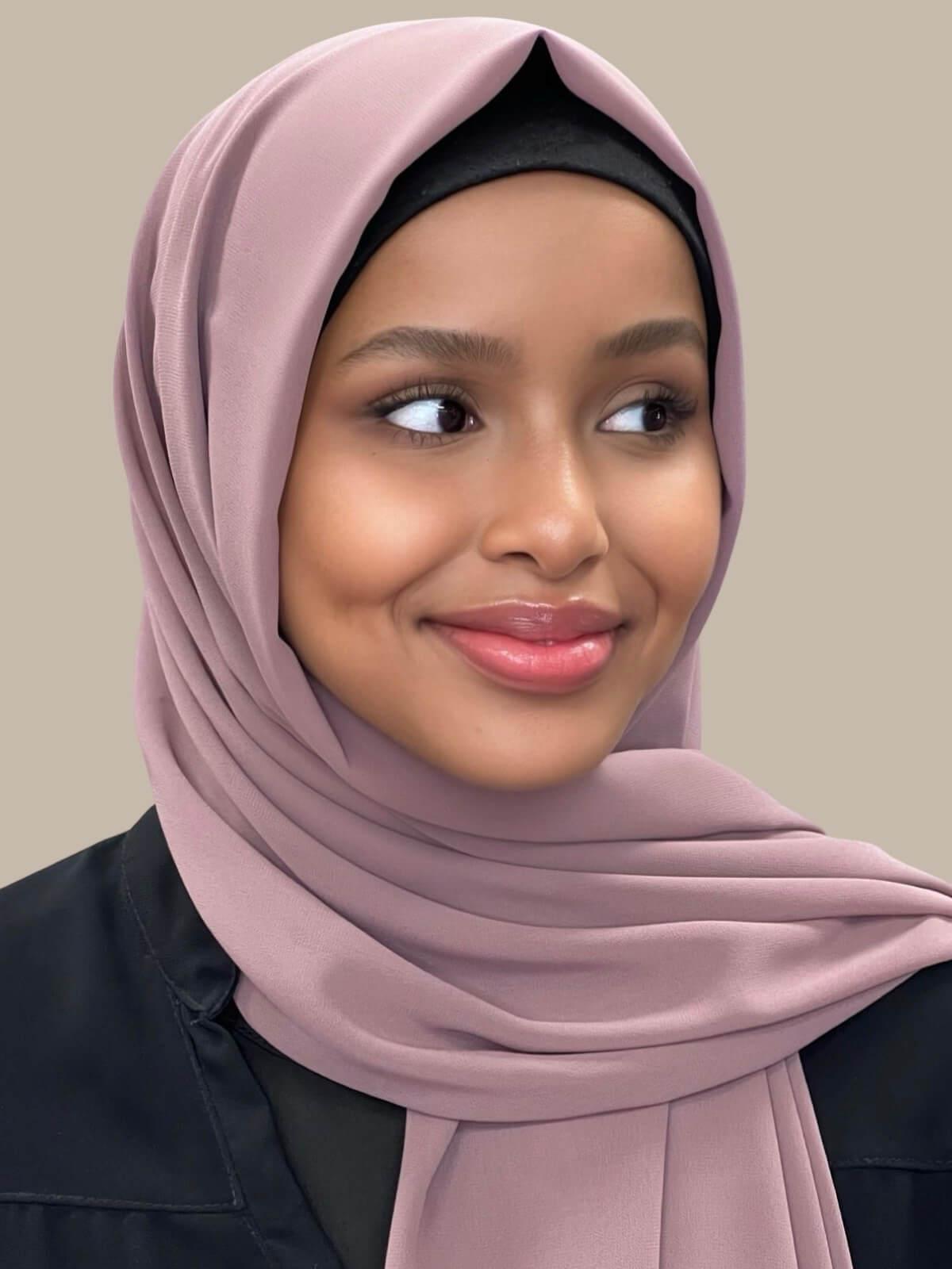 Luxury Chiffon Hijab Scarf - Soft Mocha Brown Shawl for Women, Perfect for Daily Wear, Prayer, and Special Occasions