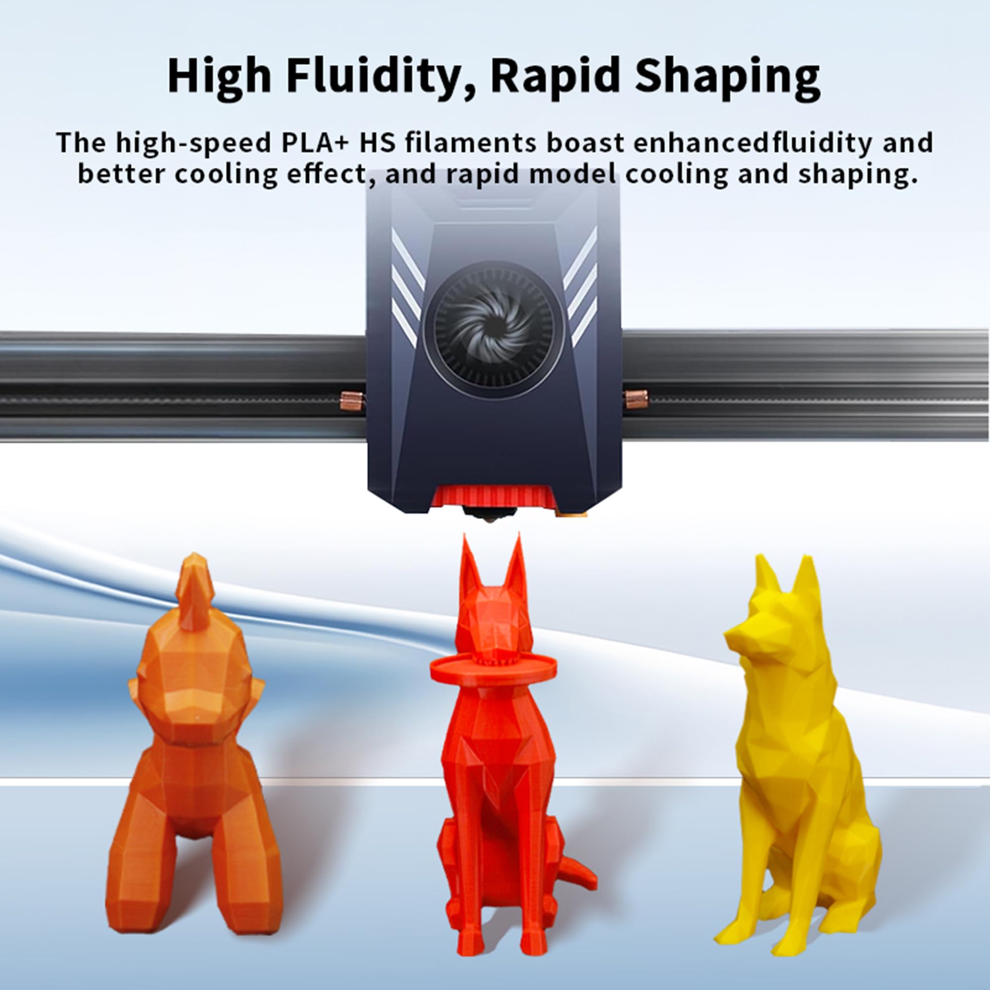 Premium PLA+ 3D Printer Filament 1.75mm - High Speed & High Toughness PLA Plus Filament with +/- 0.02mm Accuracy, 1kg Spool (2.2lbs) - Compatible with Bambu Lab AMS Lite & Most FDM 3D Printers - Ideal for Rapid Prototyping, Cosplay Props & Functional Parts - Vibrant Blue Color