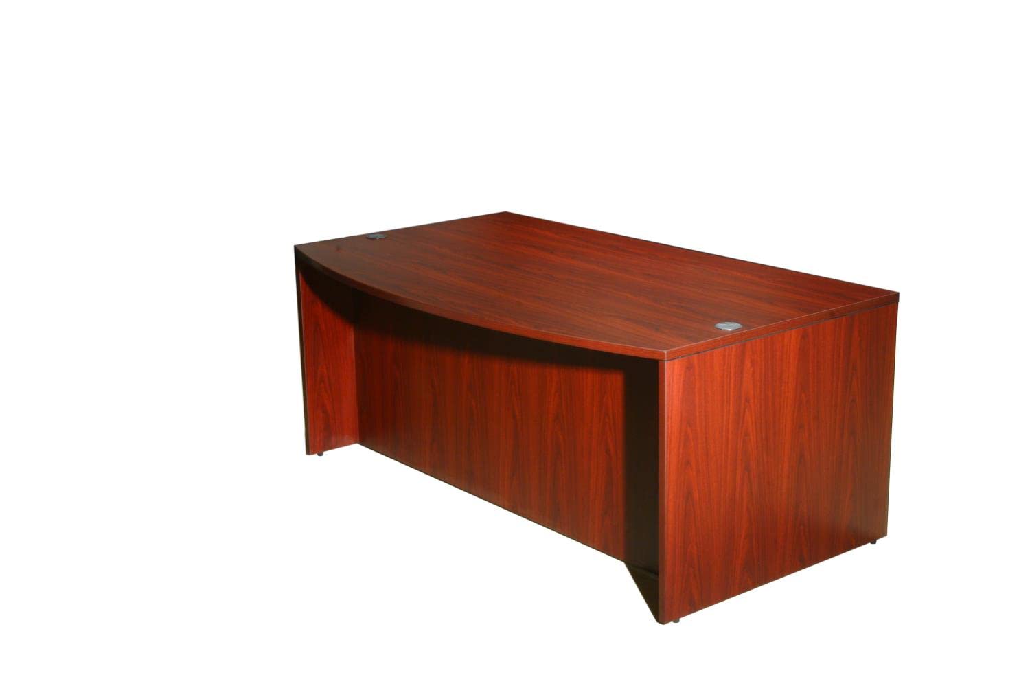 Mahogany Bow Front Desk Shell - Elegant Office Furniture for Executive Spaces