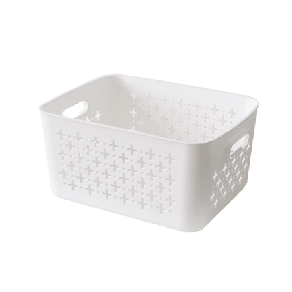 YCZDG Plastic Storage Baskets - 22cm Rectangular Organizer for Books, Cosmetics, Snacks & Home Essentials | Perfect for Office Desk, Bathroom & Bedroom Organization