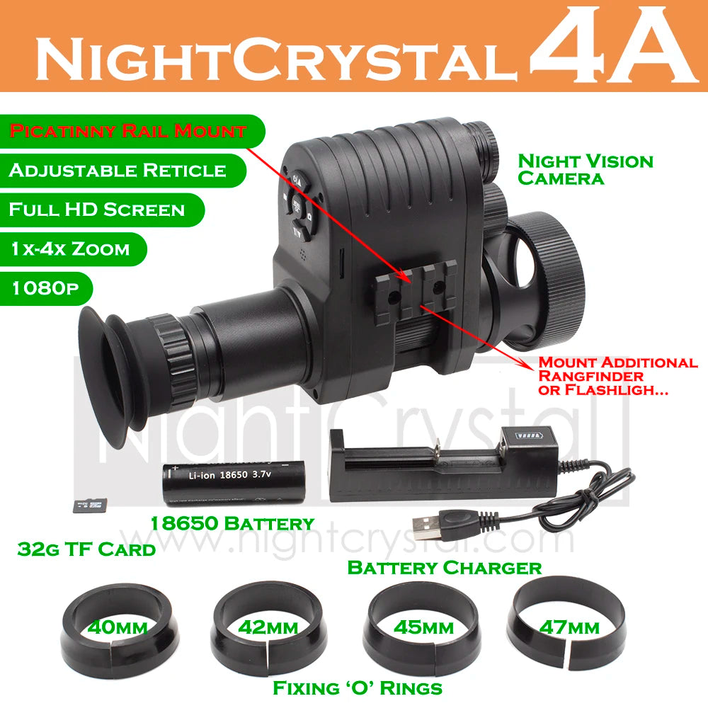 Infrared Hunting Night Vision Scope - 1080p HD Clip-On Monocular with DVR & Thermal Imaging for Sniper Rifles | Perfect for Low-Light Hunting, Wildlife Observation, and Tactical Operations