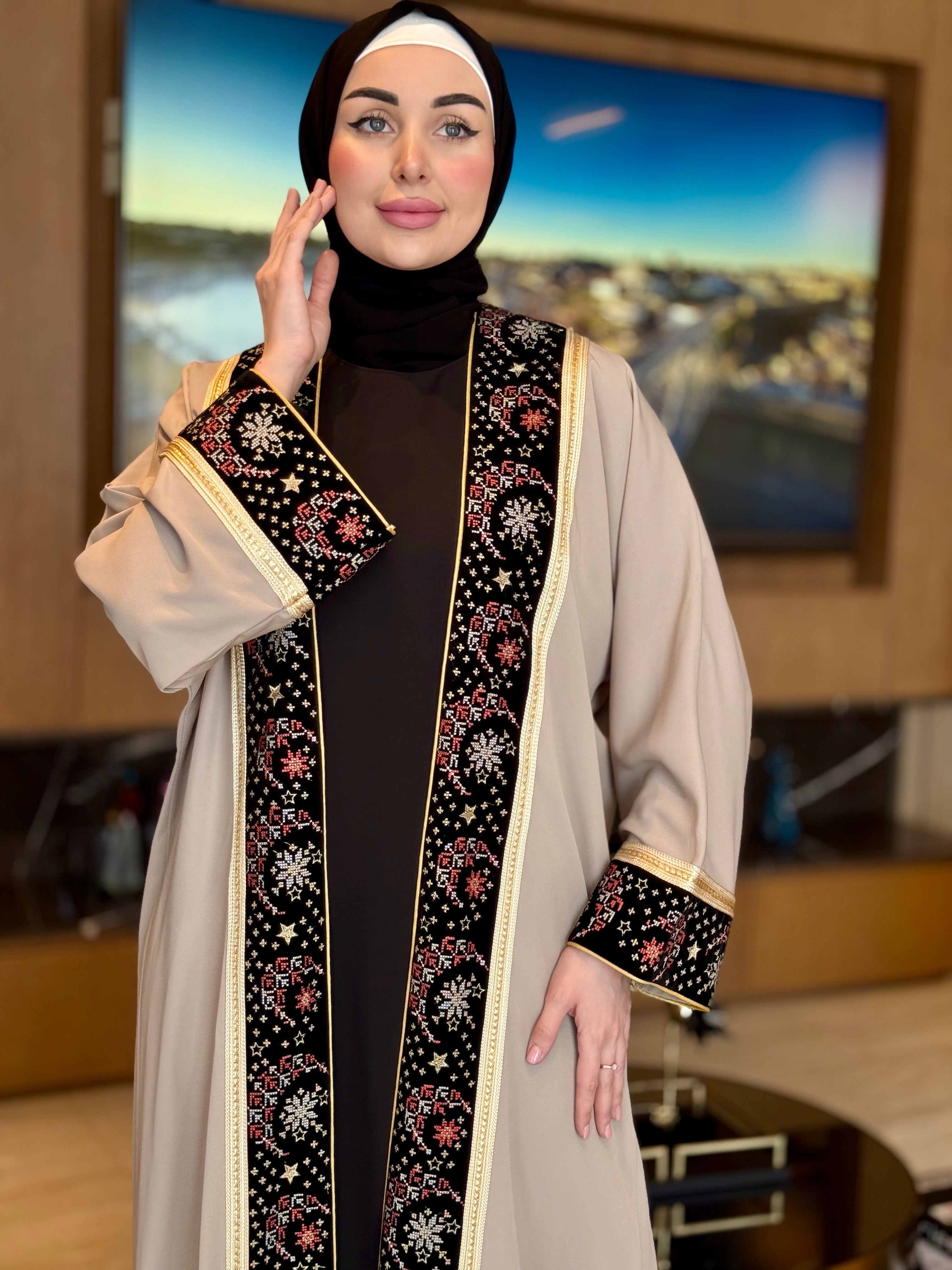 Luxury Embroidered Abaya Dress for Women - Elegant Islamic Modest Fashion - Perfect for Prayer, Weddings & Special Occasions