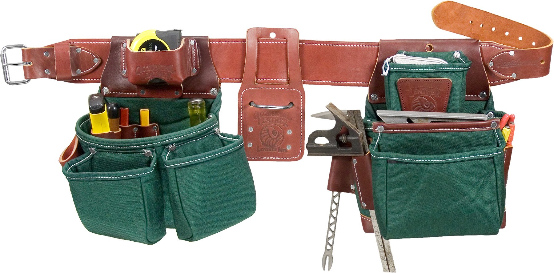 Occidental Leather 8080DBLH XXXL OxyLights™ Left-Handed Framer Tool Belt Set with Double Outer Bags - Durable Construction Work Belt for Carpenters & Woodworkers | Perfect for Framing, Remodeling & Heavy-Duty Job Sites