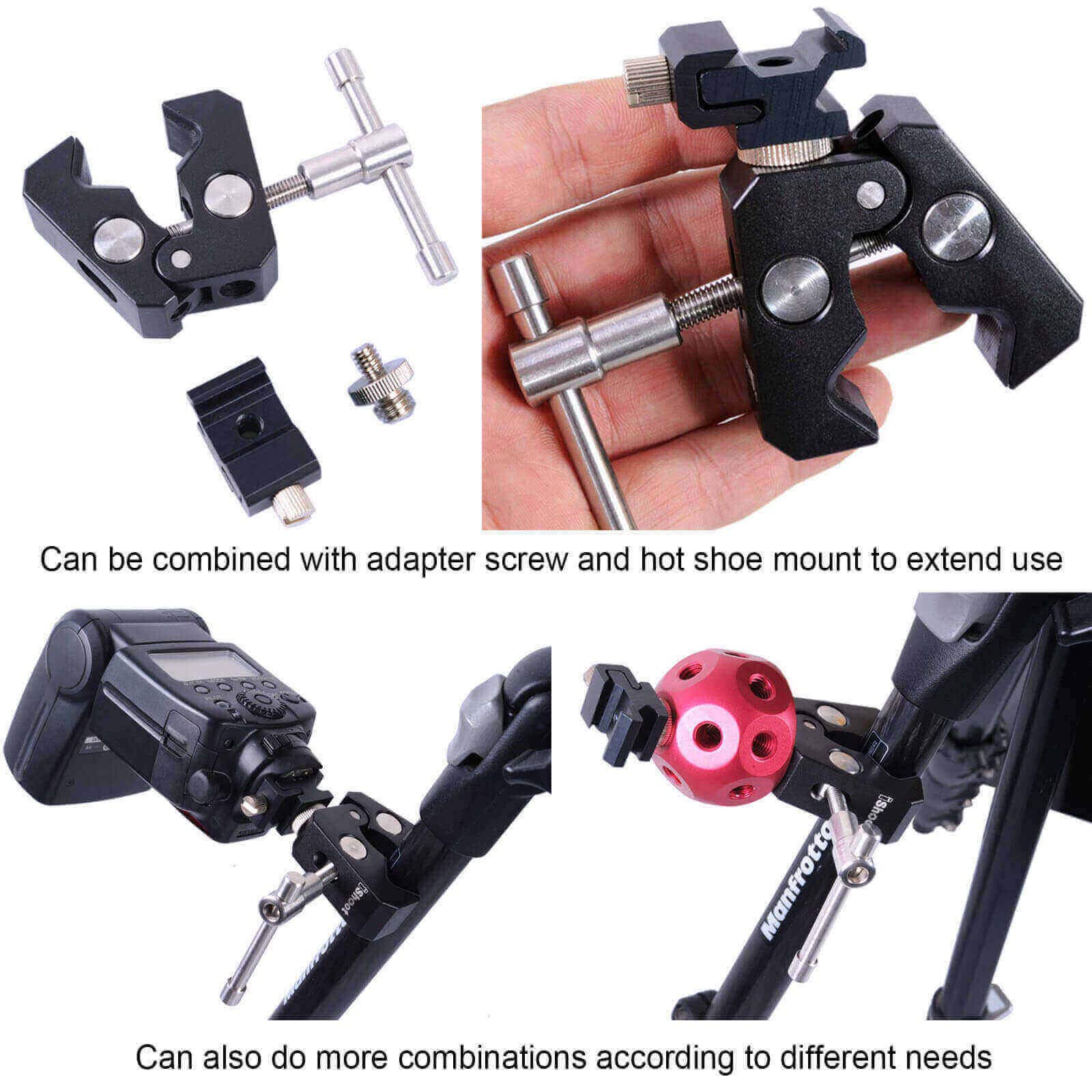 iShoot All-Metal Multi-Purpose Crab Clamp Magic Hand Pliers with 1/4