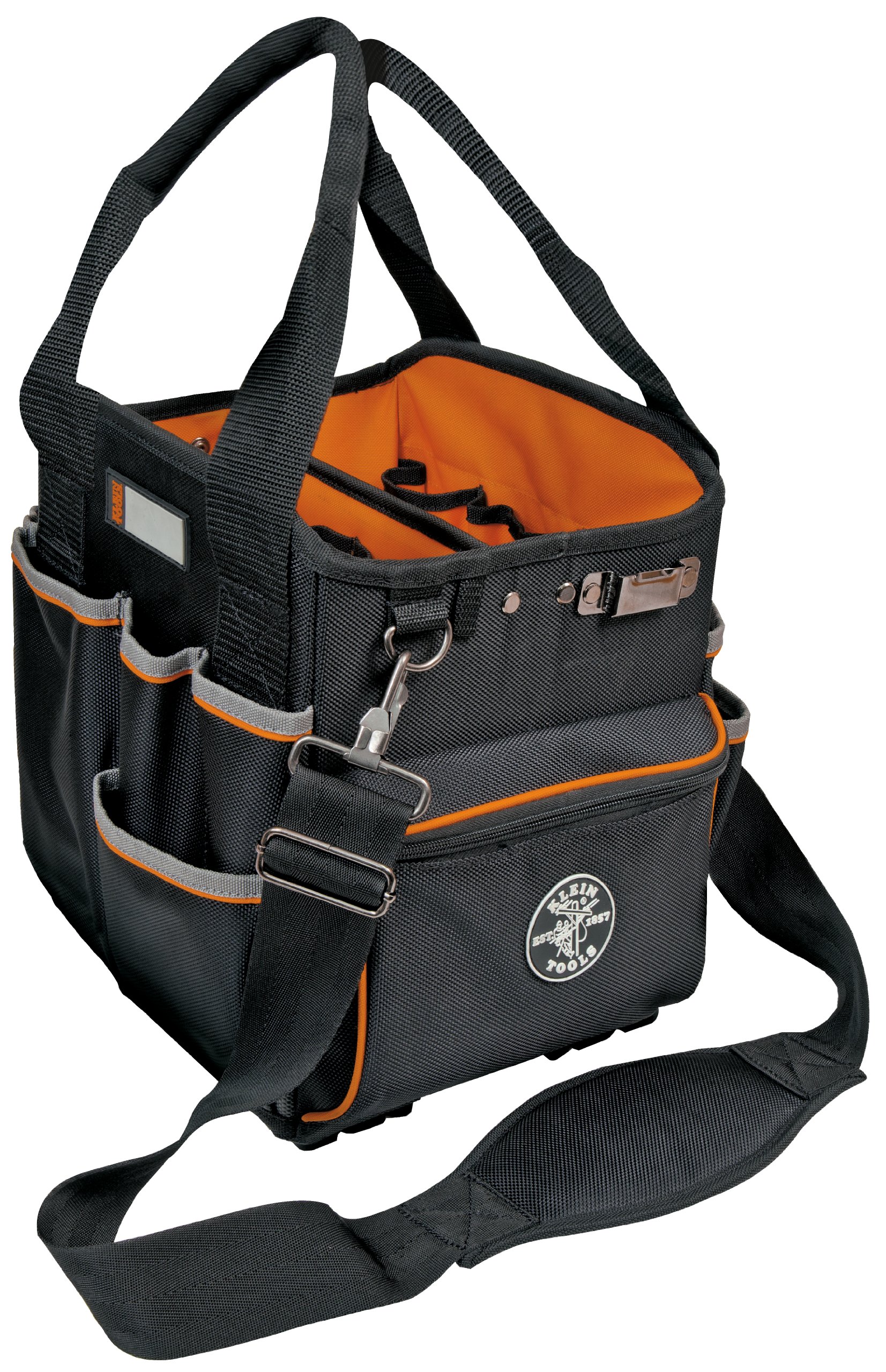 Klein Tools 55416-10 Tradesman Pro Organizer 10-Inch Tool Tote Bag - Heavy Duty Storage for Electricians, Plumbers & Contractors - Perfect for Job Site, Workshop & Home DIY Projects