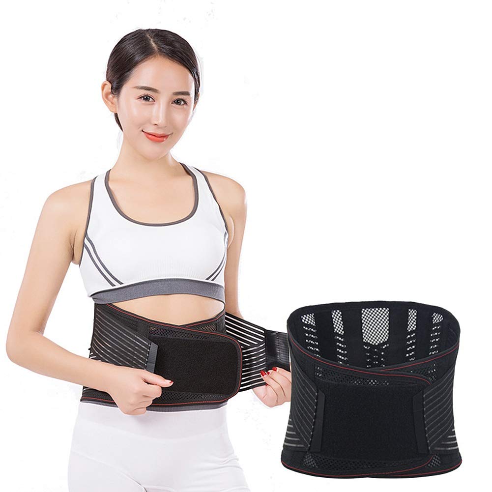Ultra-Thin Summer Lumbar Support Belt for Back Pain Relief - Herniated Disc, Sciatica & Scoliosis Brace - Breathable & Comfortable (XXL, Black) - Ideal for Office Work, Driving & Daily Activities