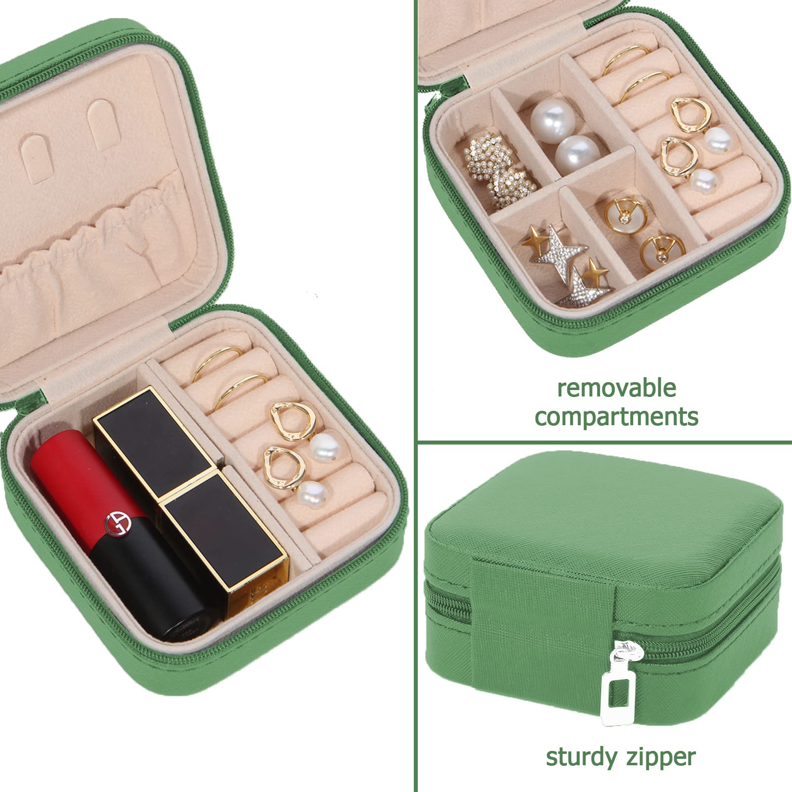 Portable Travel Jewelry Organizer Box - Mini Jewelry Case for Rings, Earrings, Necklaces - Compact Jewelry Storage & Display for Women - Perfect for Travel, Gifts & Home Organization