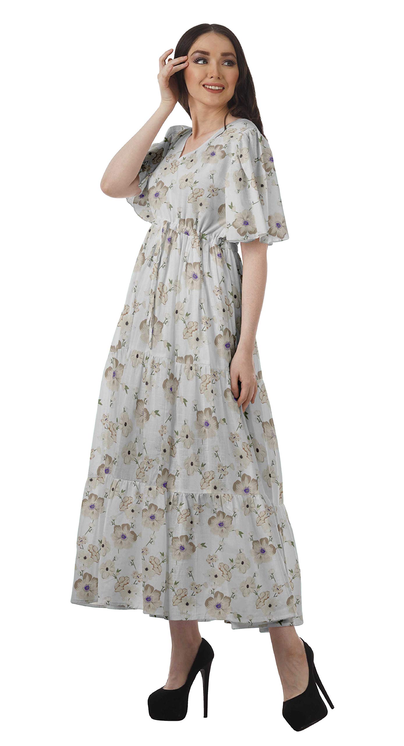 Moomaya Women's Printed Summer Dresses - Short Sleeve Party & Casual Sundress - Perfect for Beach Vacations, Garden Parties & Date Nights