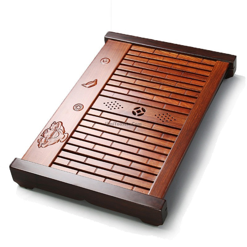 Premium Natural Rosewood Gongfu Tea Tray - Handcrafted Chinese Tea Ceremony Tray for Brewing, Serving & Display - Perfect for Home, Office & Tea Shops