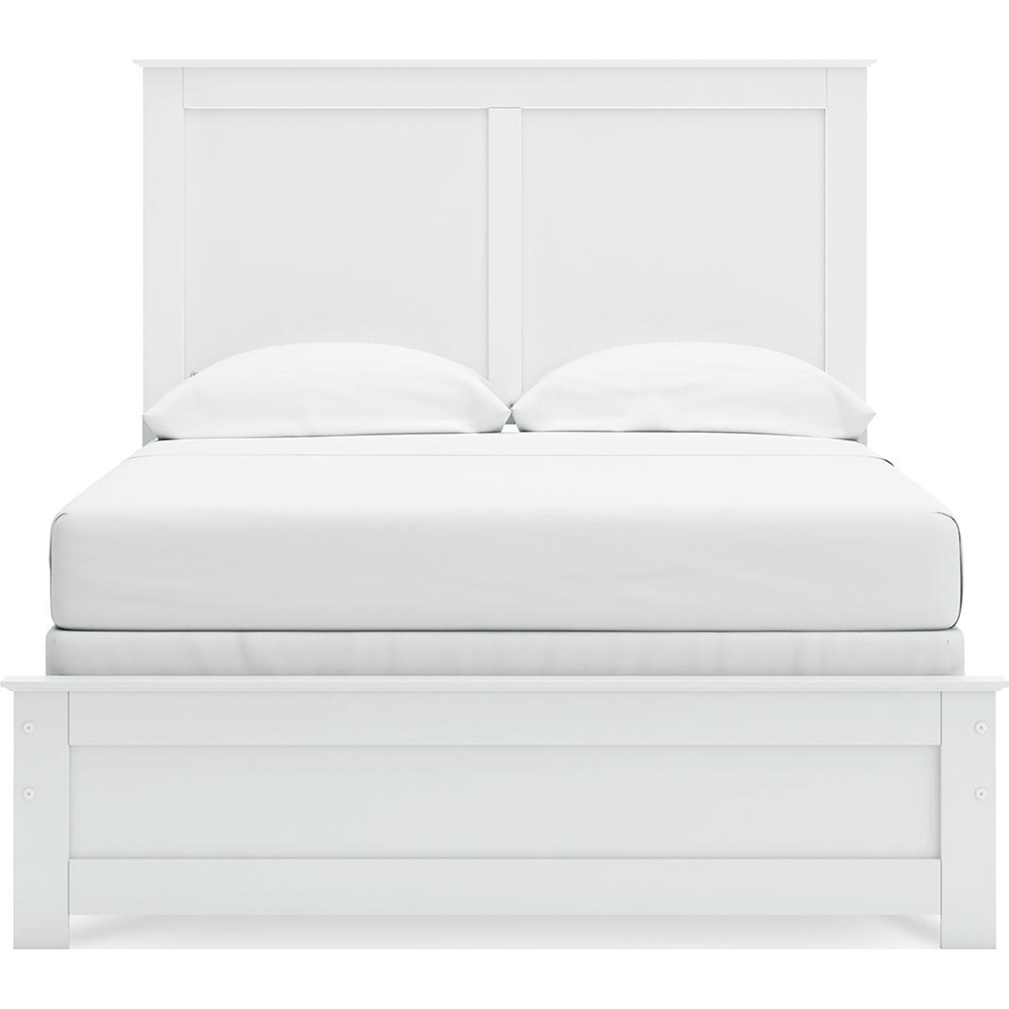 Bostwick Shoals Panel Bed - White Queen Size Wooden Bed Frame for Bedroom - Perfect for Modern Home Decor and Guest Rooms