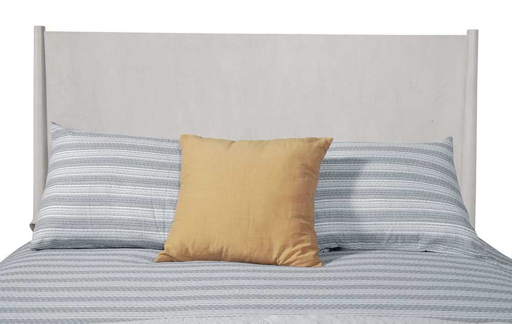 Flynn Mid Century Modern Wood Full Size Panel Bed in Gray - Solid Wood Frame, Minimalist Design for Bedroom & Guest Room Decor