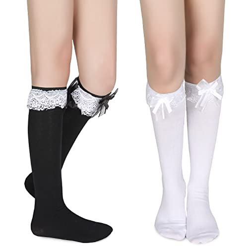 2pack-black White Ruffle Bow