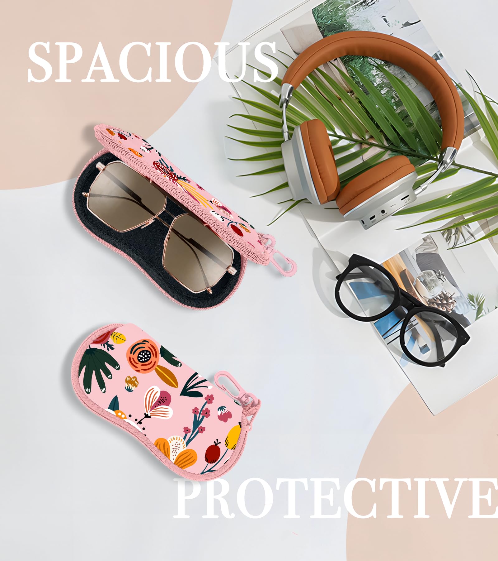 Cute Kawaii Sunglasses Case for Women & Girls - Soft Eyeglass Pouch for Travel & Daily Use